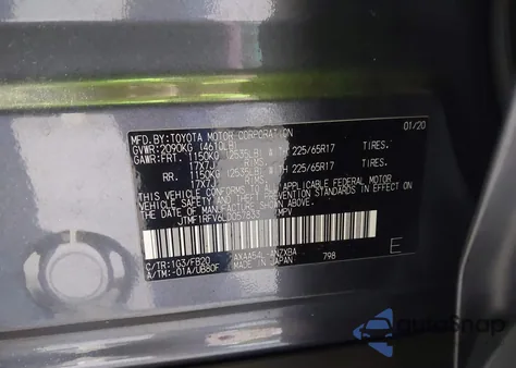 2020 Toyota Rav4 Le from USA, damaged, VIN JTMF1RFV6LD057833